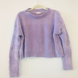 Lavender cropped velvet sweater